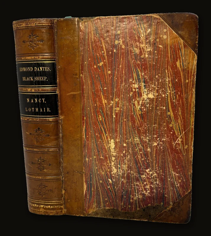 [Four different books bound in one volume.] Edmond Dantes. With Elegant Illustrations. A Sequel to The Count of Monte-Cristo.; Black Sheep. A Novel.; Nancy, A Novel.; Lothair.