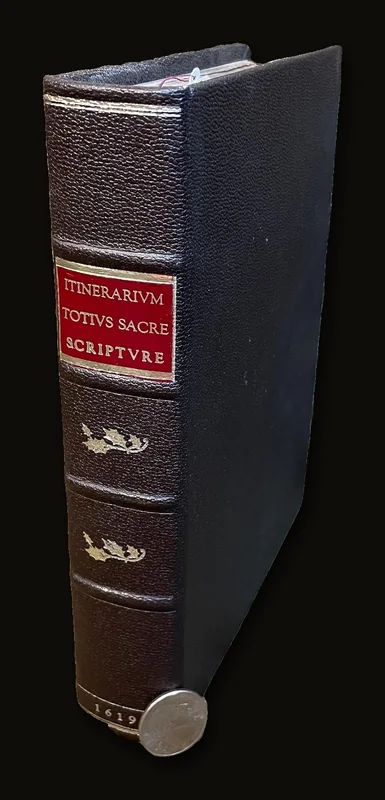 Itinerarium Totius Sacrae Scripturae. Or, The Travels of The Holy Patriarchs, Prophets, Judges, Kings, our Saviour Christ, and his Apostles, as they are related in the Old and New Testaments. With a Description of the Townes and Places to which they Travelled, and how many English miles they stood from Jerusalem. Also a short Treatise of The Weights, Moneies, and Measures mentioned in the Scriptures, reduced to our English Valuations, Quantities, and Weight. Collected our of The Works of zhenry Bunting, and Done into English by R.B..