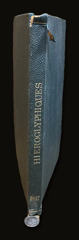 Précis du Système Hiéroglyphique des Anciens Égyptiens, ou Recherches sur les éléments premiers de cette écriture sacrée, sur leurs diverses combinaisons, et sur les rapports de ce système avec les autres méthodes graphiques égyptiennes; par M. Champollion le Jeune. Seconde édition, revue par l'auteur, et augmentée de la Lettre à M. Dacier, relative à l'Alphabet des hiéroglyphes phonétiques employés par les Égyptiens sur leurs monuments de l'époque grecque et de l'époque romaine. Planches et explication. Translated: Summary of the
Hieroglyphic System of the Ancient Egyptians, or Research on the primary elements of this sacred writing, on their various combinations, and on the relations of this system with other Egyptian graphic methods; by M. Champollion the Younger. Second edition, reviewed by the author and augmented by the Letter to M. Dacier, concerning the Alphabet of phonetic hieroglyphs used by the Egyptians on their monuments from the Greek and Roman periods. Plates and explanation..