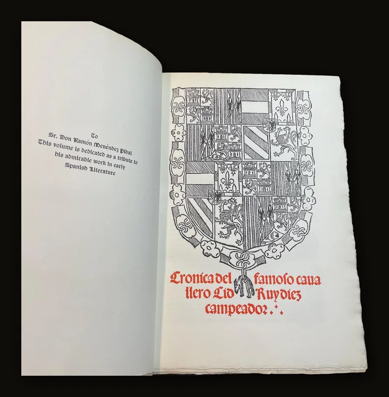 Crónica del famoso caballero Ruy Díaz Campeador. Translated: Chronicle of the Famous Knight Ruy Díaz (El Cid) the Champion. Limited Edition Facsimile..