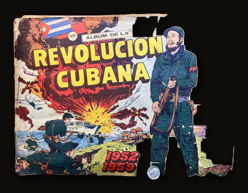 Coleccione En Este Album Las Postales De La Revolucion Cubana. Translated: Collect in this album the postcards of the Cuban Revolution..