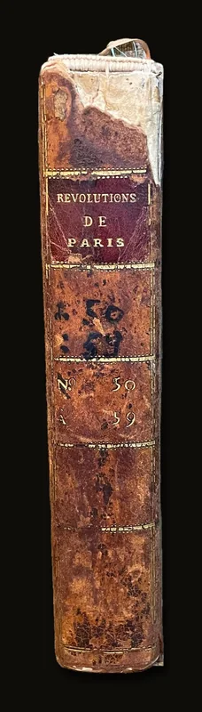 Journal des Révolutions de Paris, 10 issues #50-59, June-Aug 1790, with other parts.
