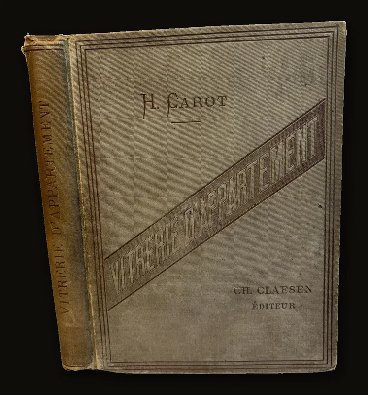 Carnet de dessins De tous styles Pour Vitrerie d’appartement Composé et dessiné Par Henri Carot Peintre verrier à Paris Ancien président de la Société des Peintres Verriers de Paris. Translated: Sketchbook of drawings In all styles For Apartment glasswork Composed and drawn By Henri Carot Glass painter in Paris Former president of the Society of Glass Painters of Paris.