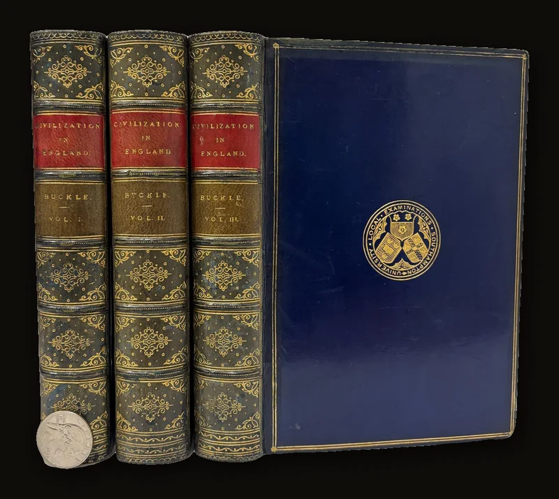 History of Civilization in England, In Three Volumes. New Edition. Prize Binding of Bickers & Son.