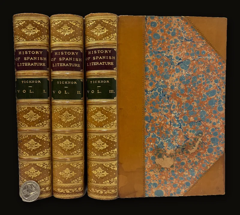 History of Spanish Literature. In Three Volumes. [Signed Morrell Binding].
