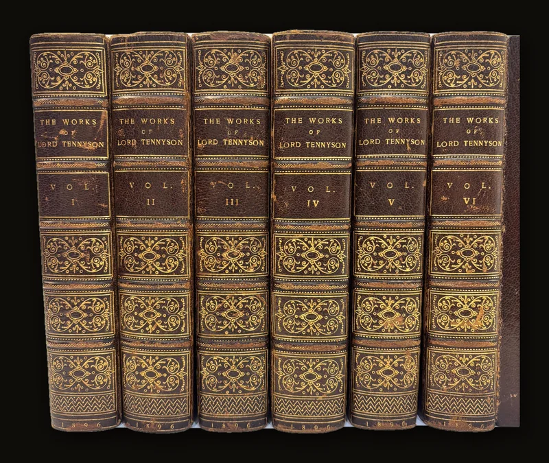 The Works of Alfred Lord Tennyson. (6 volumes) Stikeman & Co. Signed Binding.