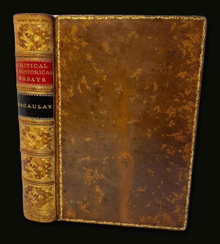 Critical and Historical Essays contributed to The Edinburgh Review, A New Edition. Signed Binding by Riviere & Son..