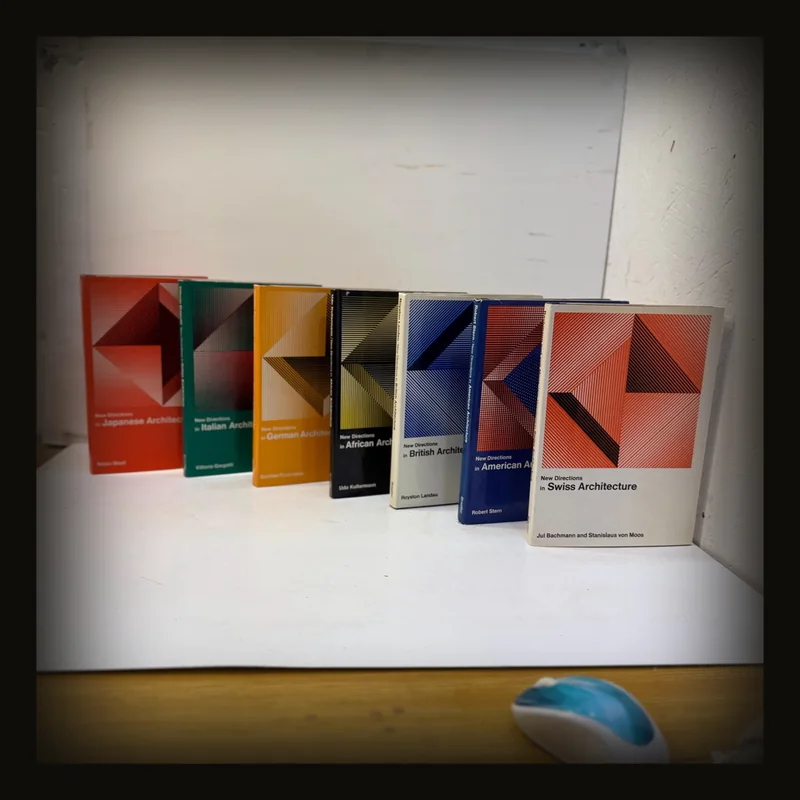 Seven Volumes of New Directions in Architecture, First Editions of American, British, German, Italian, Japanese, Swiss, and African Architecture.