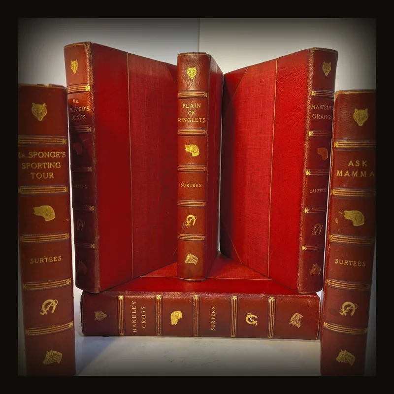 Six Sporting Novels by Robert Surtees with Hand-Colored Engravings by John Leech, H.K. Browne, and W.T. Maud. All bound by Bayntun.