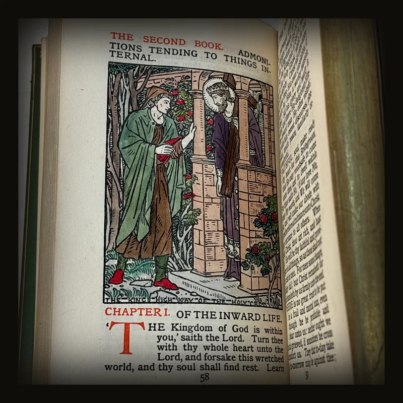 The Imitation of Christ, from the Latin of Thomas A. Kempis with an Introduction b y the venerable F.W. Farrar, D.D. and five Designs by C.M. Gere. Third Edition. Bumpus signed binding..